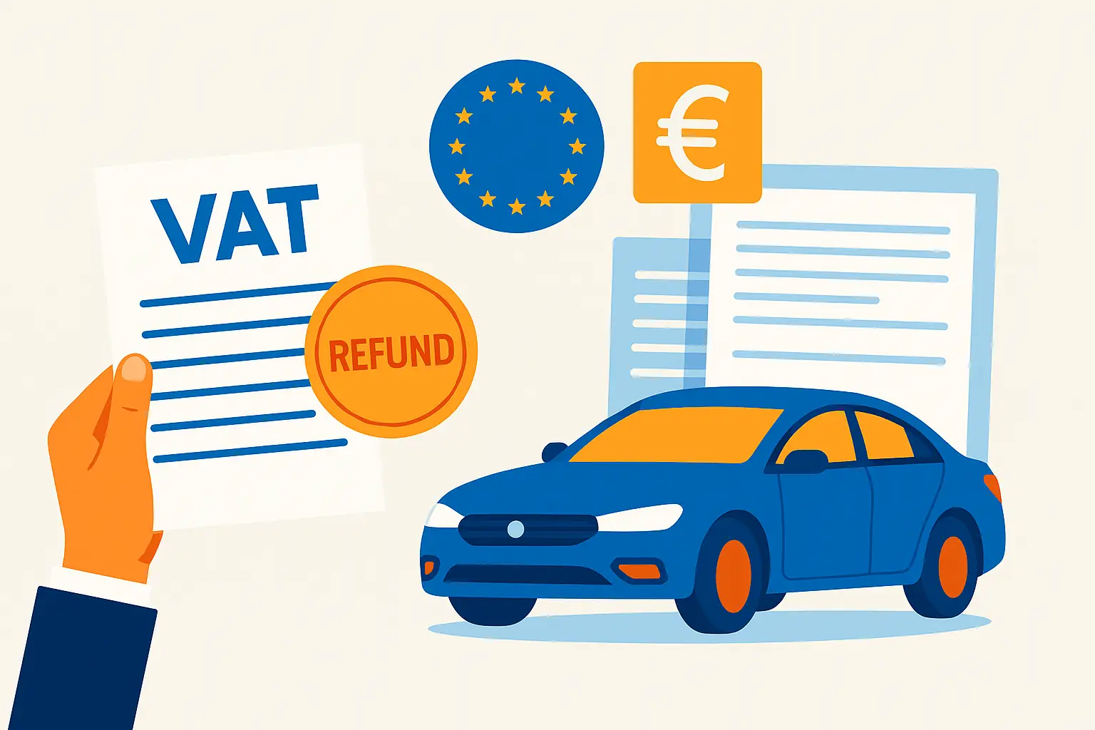 Illustration of VAT refund process for EU car purchases